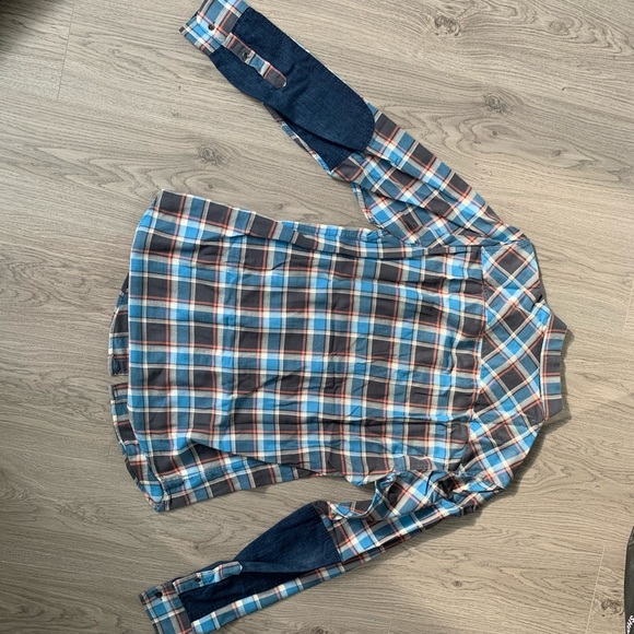 All Saints Plaid / Denim Shirt - Picture 3 of 5